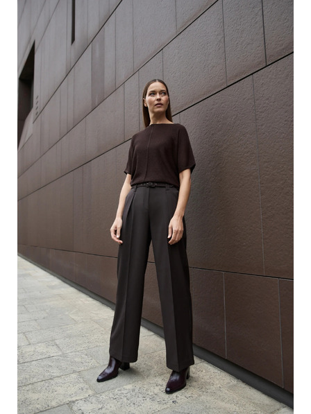 Moodo Rjav pulover s kratkimi rokavi Moodo