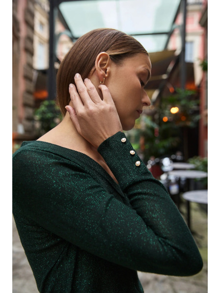 Moodo Zelen pulover z metalnim vlaknom Moodo