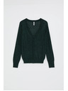Moodo Zelen pulover z metalnim vlaknom Moodo