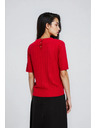 Moodo Rdeč pulover s kratkimi rokavi Moodo