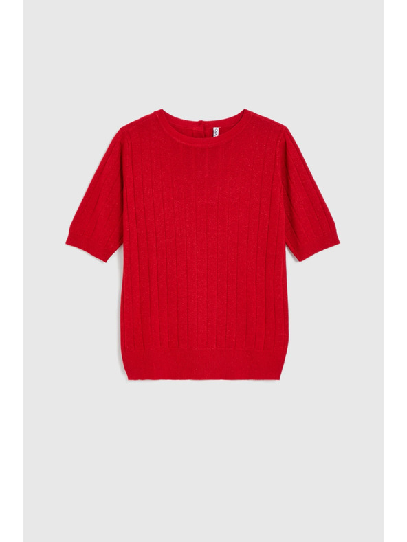 Moodo Rdeč pulover s kratkimi rokavi Moodo