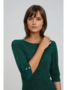 Moodo Zelen pulover z napihnjeni rokavi Moodo