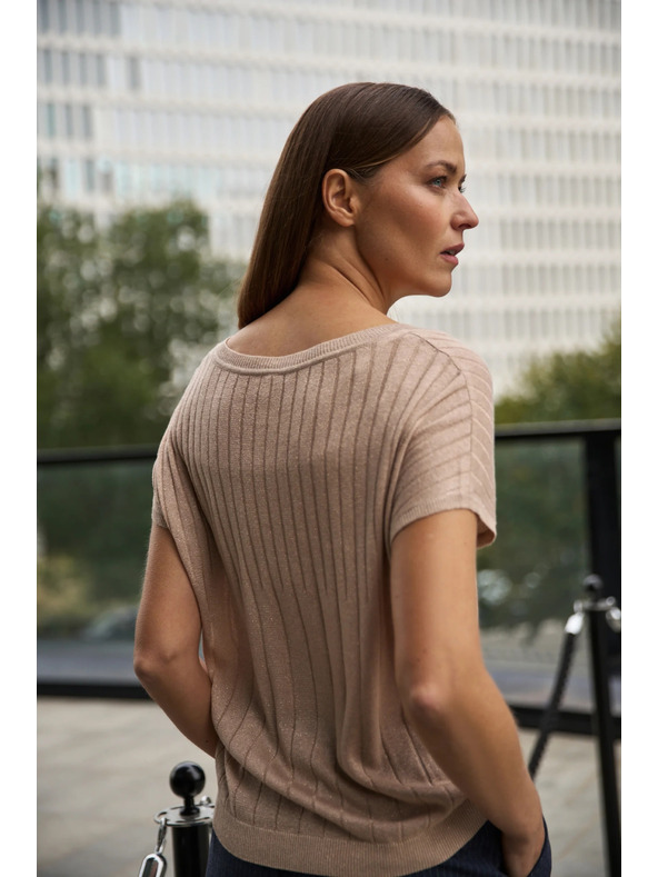 Moodo Pulover s kratkimi rokavi bež Moodo