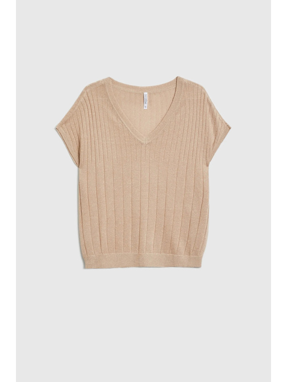 Moodo Pulover s kratkimi rokavi bež Moodo