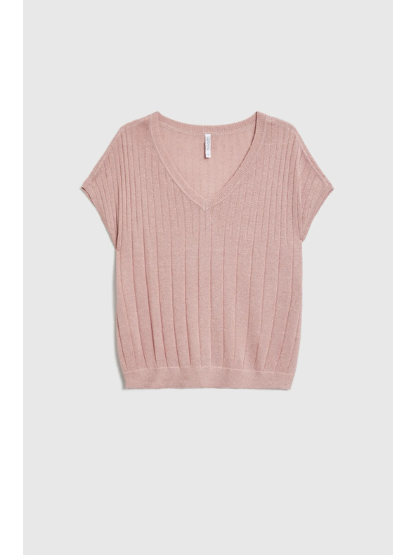 Moodo Rožnat pulover s kratkimi rokavi Moodo