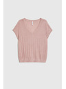 Moodo Rožnat pulover s kratkimi rokavi Moodo