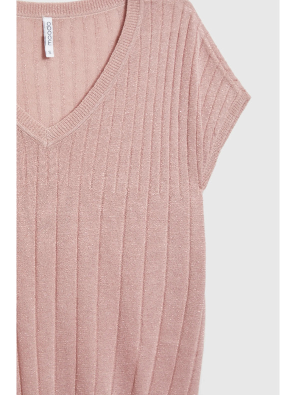 Moodo Rožnat pulover s kratkimi rokavi Moodo