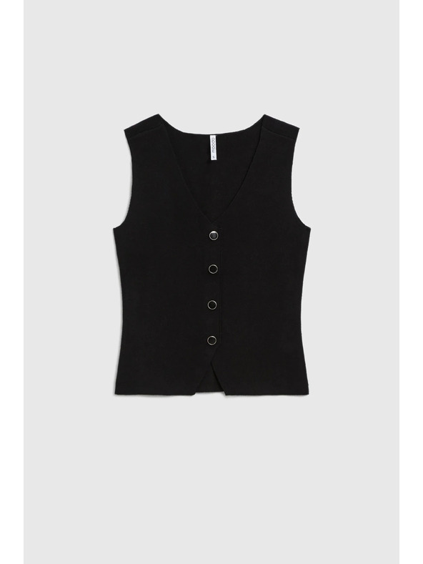 Moodo Pletena črna telovnik Moodo