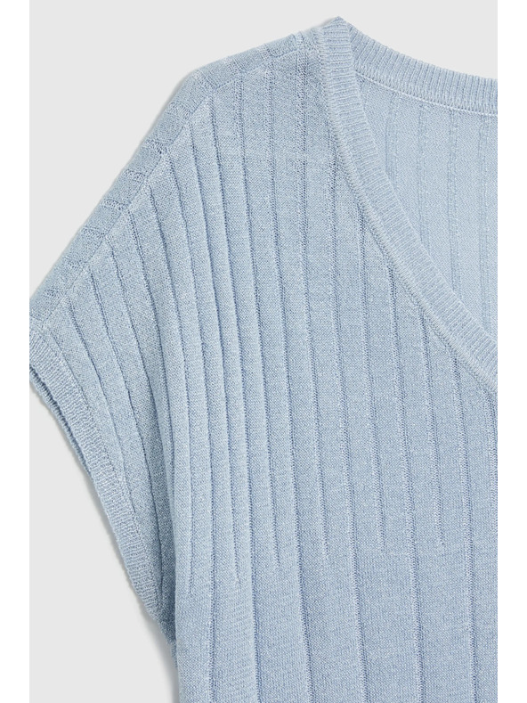 Moodo Svetlo moder pulover s kratkimi rokavi Moodo