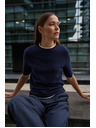 Moodo Temno moder pulover s kratkimi rokavi Moodo