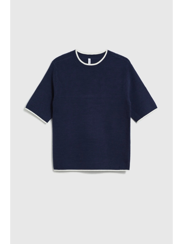 Moodo Temno moder pulover s kratkimi rokavi Moodo