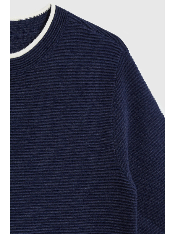 Moodo Temno moder pulover s kratkimi rokavi Moodo