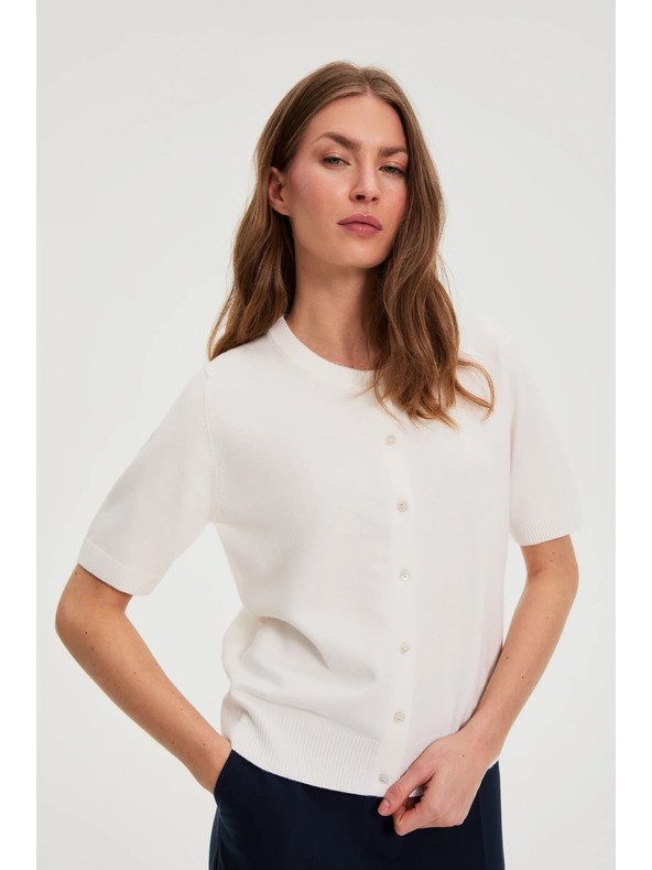 Moodo Bel pulover s kratkimi rokavi Moodo