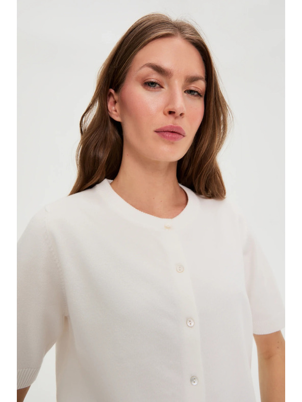 Moodo Bel pulover s kratkimi rokavi Moodo