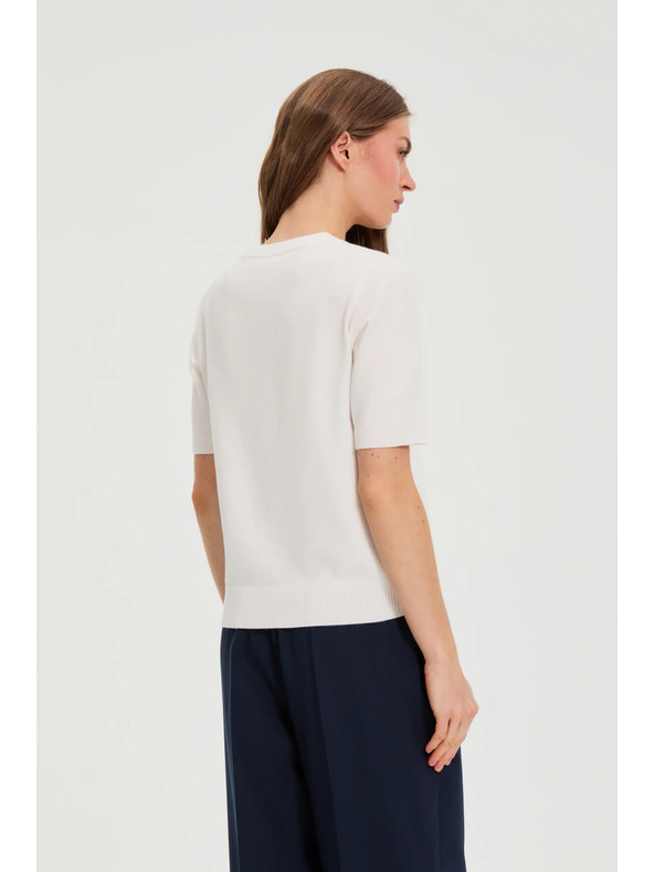 Moodo Bel pulover s kratkimi rokavi Moodo