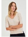 Moodo Pulover s kratkimi rokavi bež Moodo