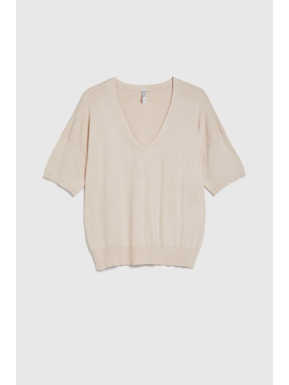 Moodo Pulover s kratkimi rokavi bež Moodo