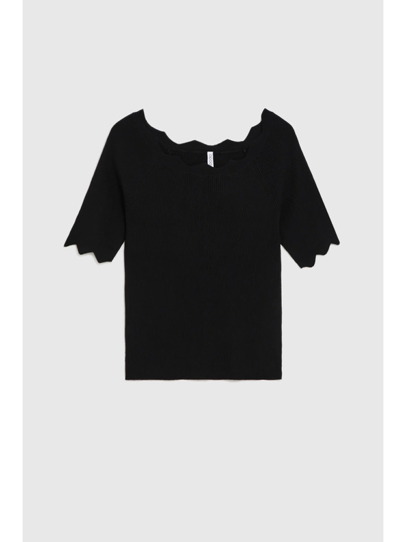 Moodo Oprijet črn pulover Moodo