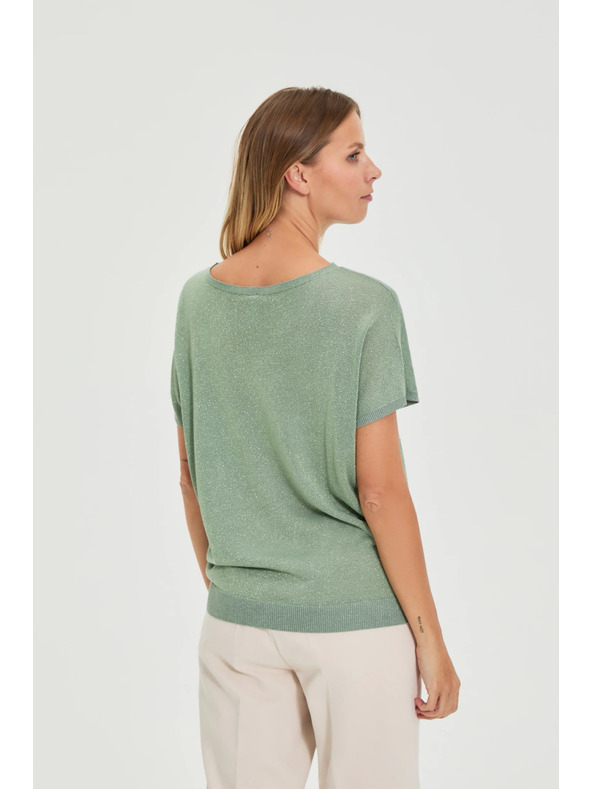 Moodo Viskozni oljčno zelen pulover Moodo