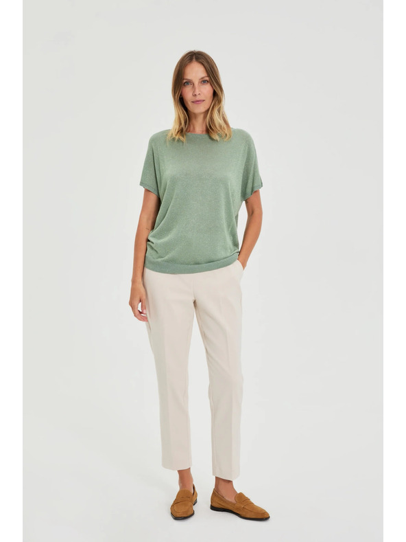 Moodo Viskozni oljčno zelen pulover Moodo