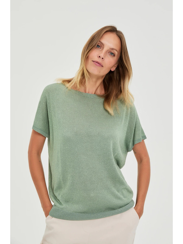 Moodo Viskozni oljčno zelen pulover Moodo