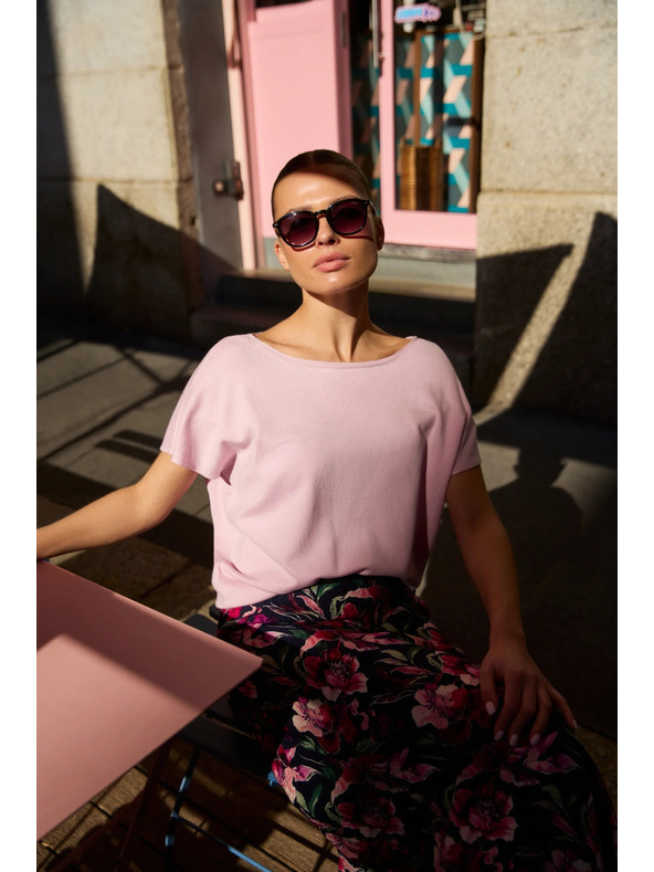 Moodo Tanek rožnat pulover Moodo