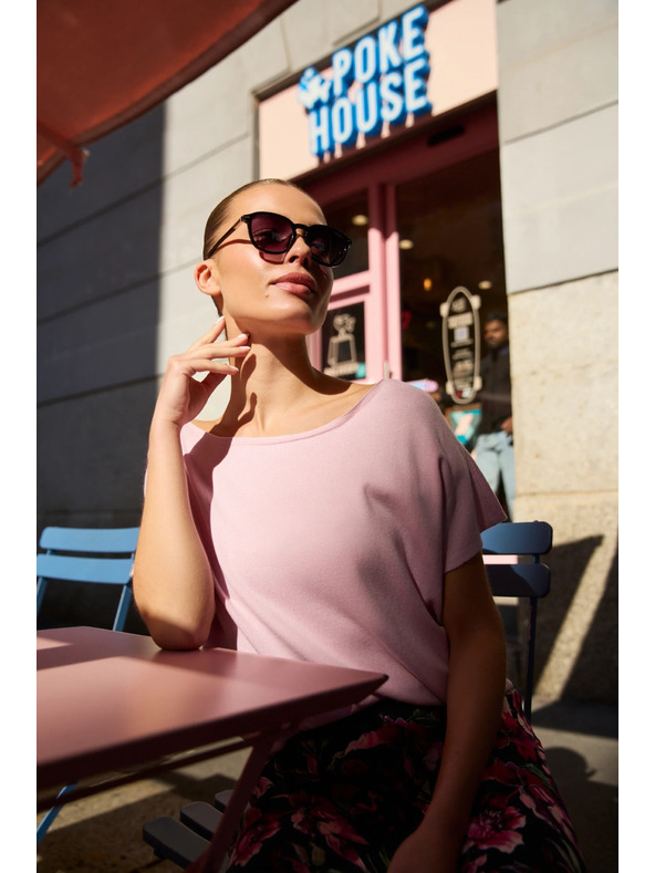 Moodo Tanek rožnat pulover Moodo