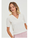 Moodo Bel pulover s kratkimi rokavi in V-izrezom Moodo