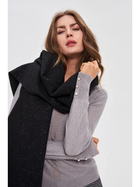 Moodo Gladek črn šal Moodo