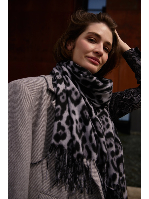 Moodo Šal v leopardjim vzoru siv Moodo