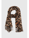 Moodo Šal v leopardjim vzoru s cofki rjav Moodo