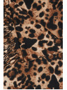 Moodo Šal v leopardjim vzoru s cofki rjav Moodo