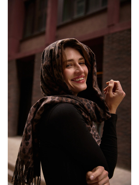 Moodo Šal v leopardjim vzoru rjav Moodo