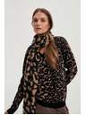 Moodo Rjav šal z leopardjim vzorcem Moodo