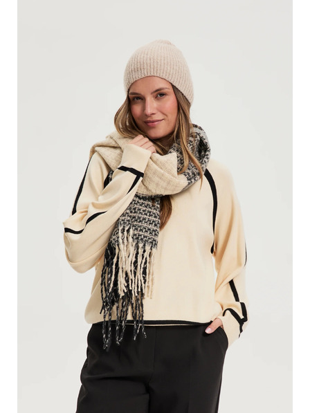 Moodo Šal s cofki črn Moodo