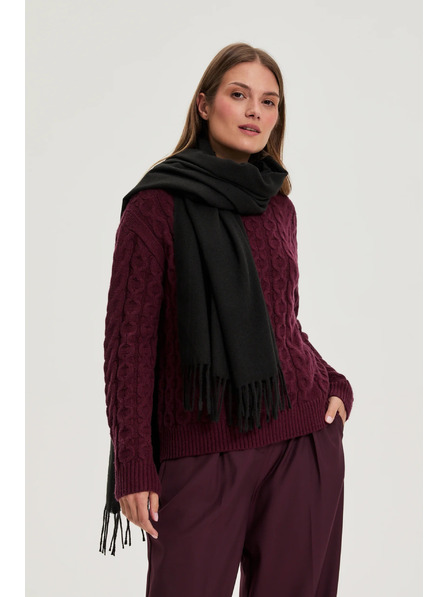 Moodo Šal s cofki črn Moodo