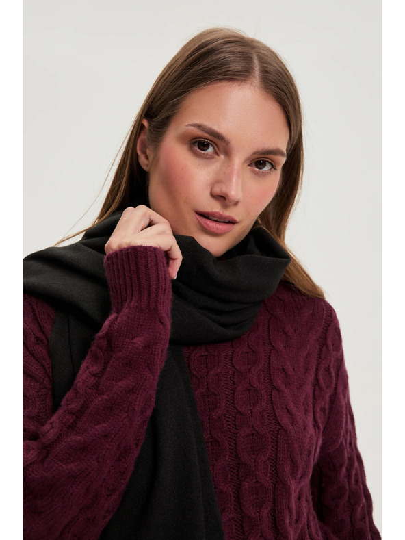 Moodo Šal s cofki črn Moodo