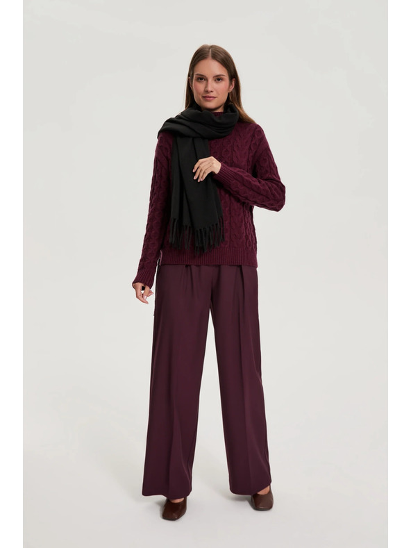 Moodo Šal s cofki črn Moodo