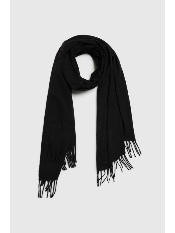 Moodo Šal s cofki črn Moodo