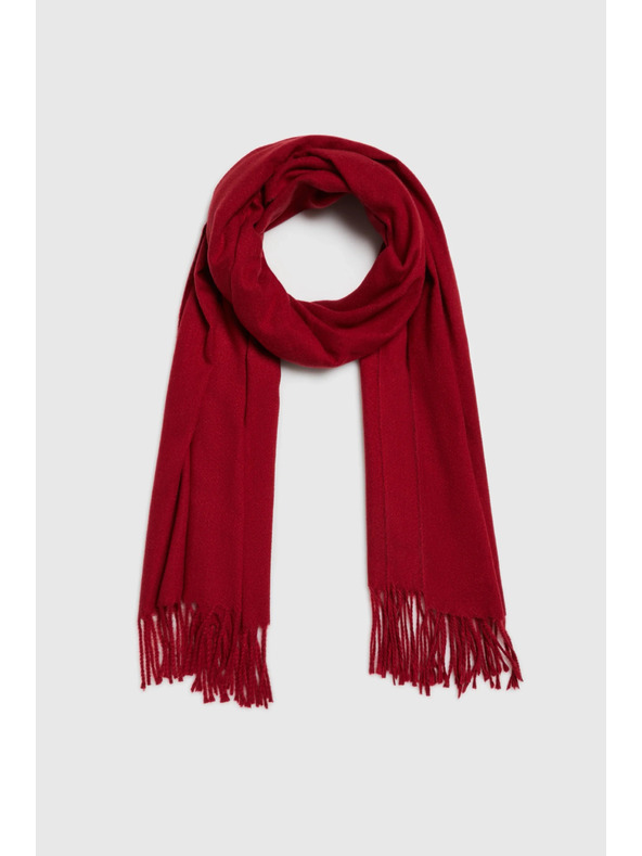 Moodo Šal s cofki rdeč Moodo