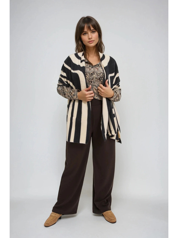 Moodo Šal z geometrijskim vzorcem bež Moodo