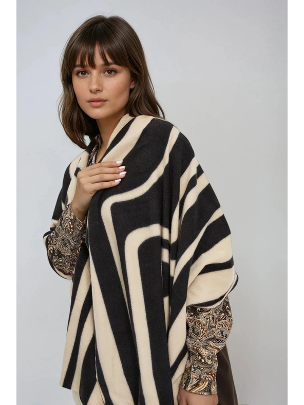 Moodo Šal z geometrijskim vzorcem bež Moodo