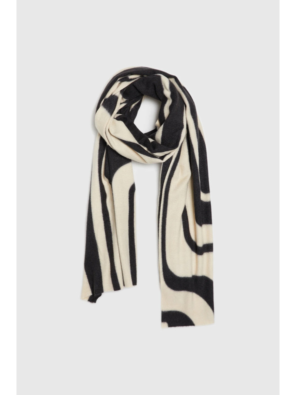 Moodo Šal z geometrijskim vzorcem bež Moodo