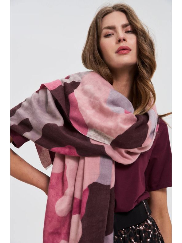 Moodo Vzorčast šal burgundski Moodo