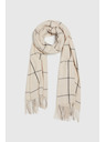 Moodo Šal v kockah s cofki bež Moodo