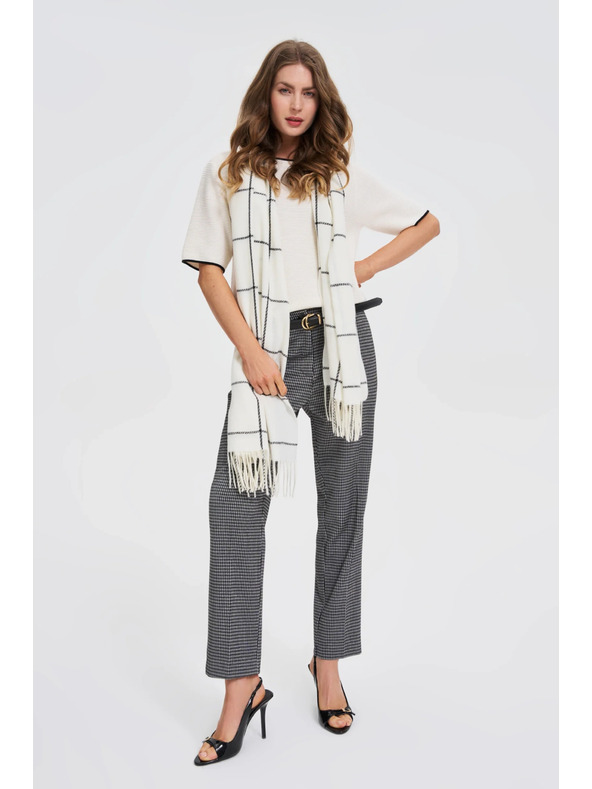 Moodo Šal v kockah bela Moodo