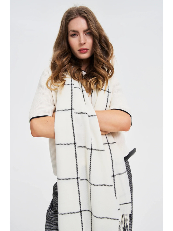 Moodo Šal v kockah bela Moodo