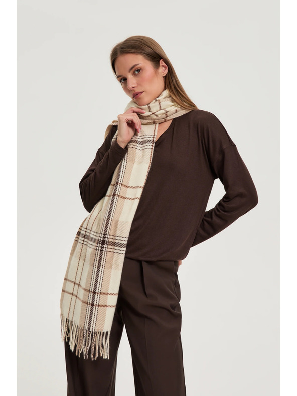 Moodo Šal v kockah bež Moodo