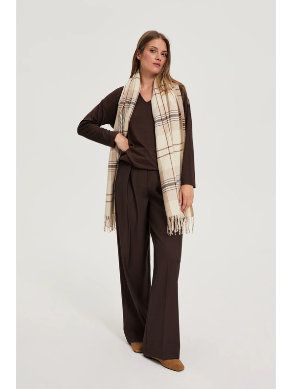 Moodo Šal v kockah bež Moodo