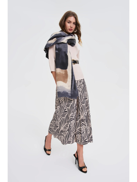 Moodo Vzorčast šal temno siv Moodo